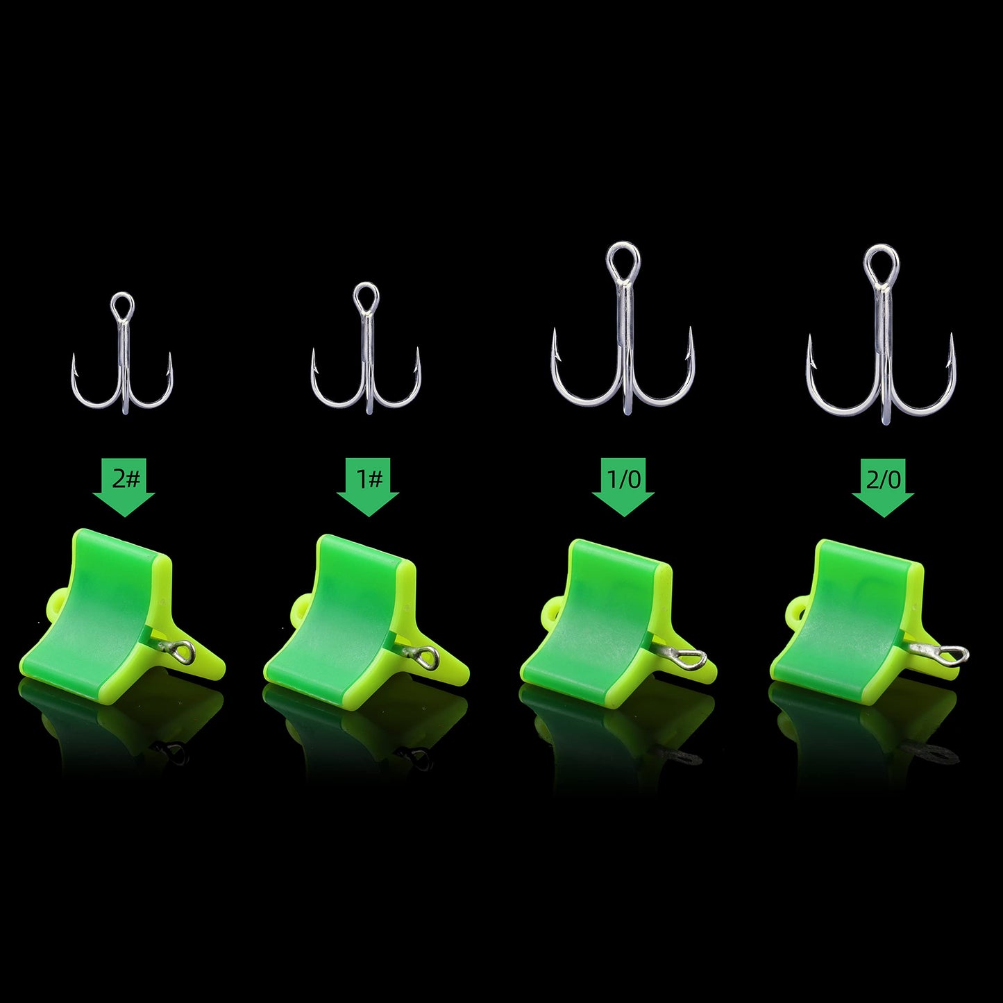 RUNCL Treble Hooks Covers Fishing Hooks Protector Treble Hook Safety Cap Hook Bonnets for Fishing Lures - Spring Design, Hollow Construction, Tangles Free, Fishing Hook Caps (Medium, 40pcs)