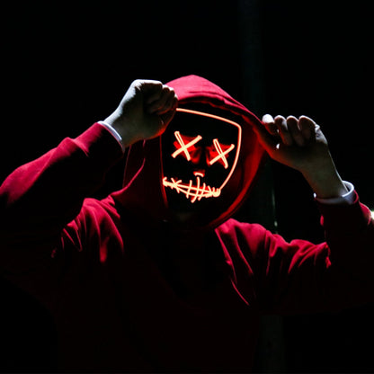 Poptrend Halloween Mask LED Light up Mask for Festival Cosplay Halloween Costume Masquerade Parties,Carnival,Gifts