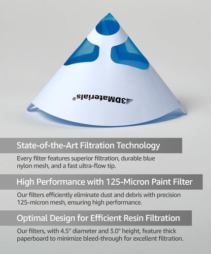SuperFilter 100 pcs, Disposable Filter, 3D Printer Resin and Paint Strainer, Made in Korea by 3DMaterials