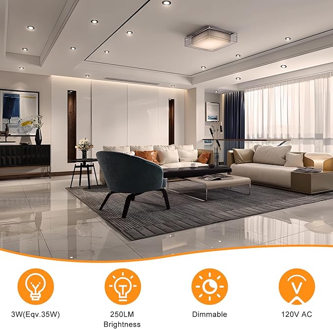 YGS-Tech 2 Inch LED Recessed Lighting, Dimmable Downlight 3W(35W Halogen Equivalent), CRI80, 5000K Daylight White Ceiling Light with LED Driver (24 Pack)