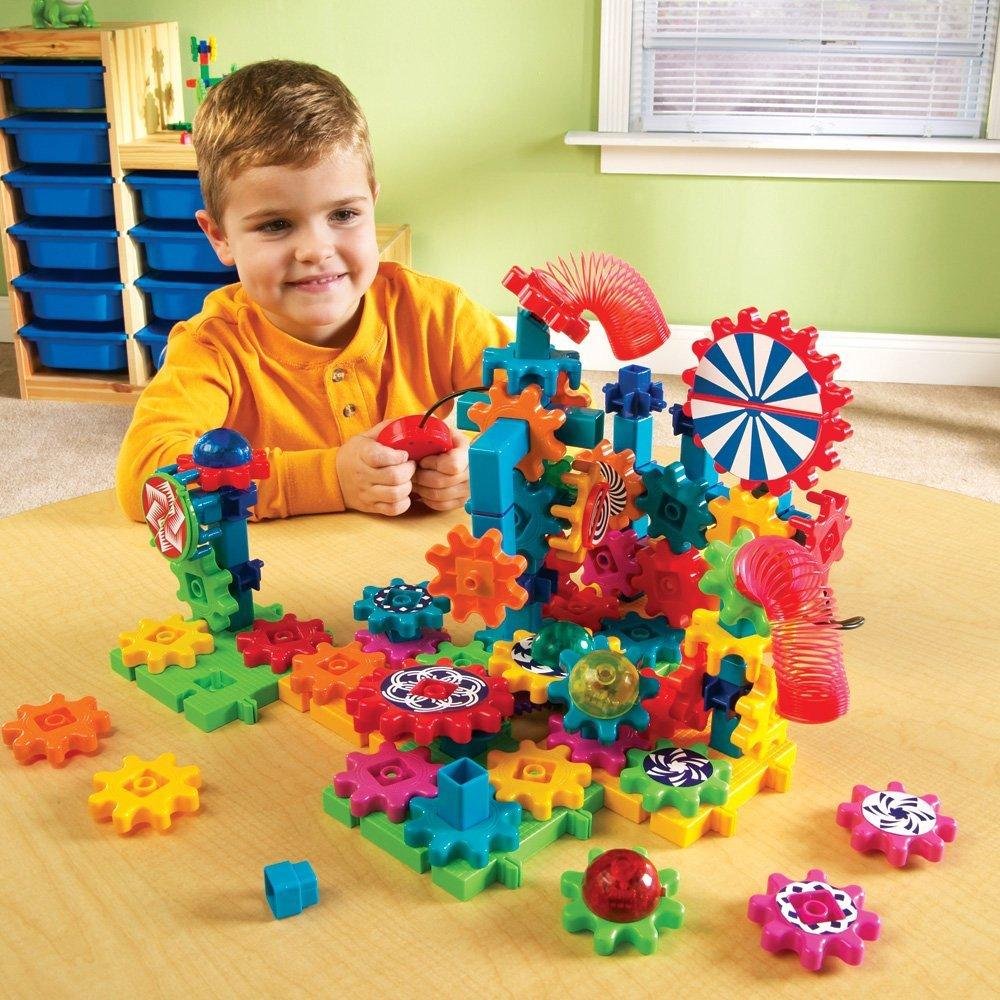 Learning Resources Gears! Gears! Gears! Lights & Action Motorised Building Set, Gears & Construction Toy, STEM Toys, Gears for Kids