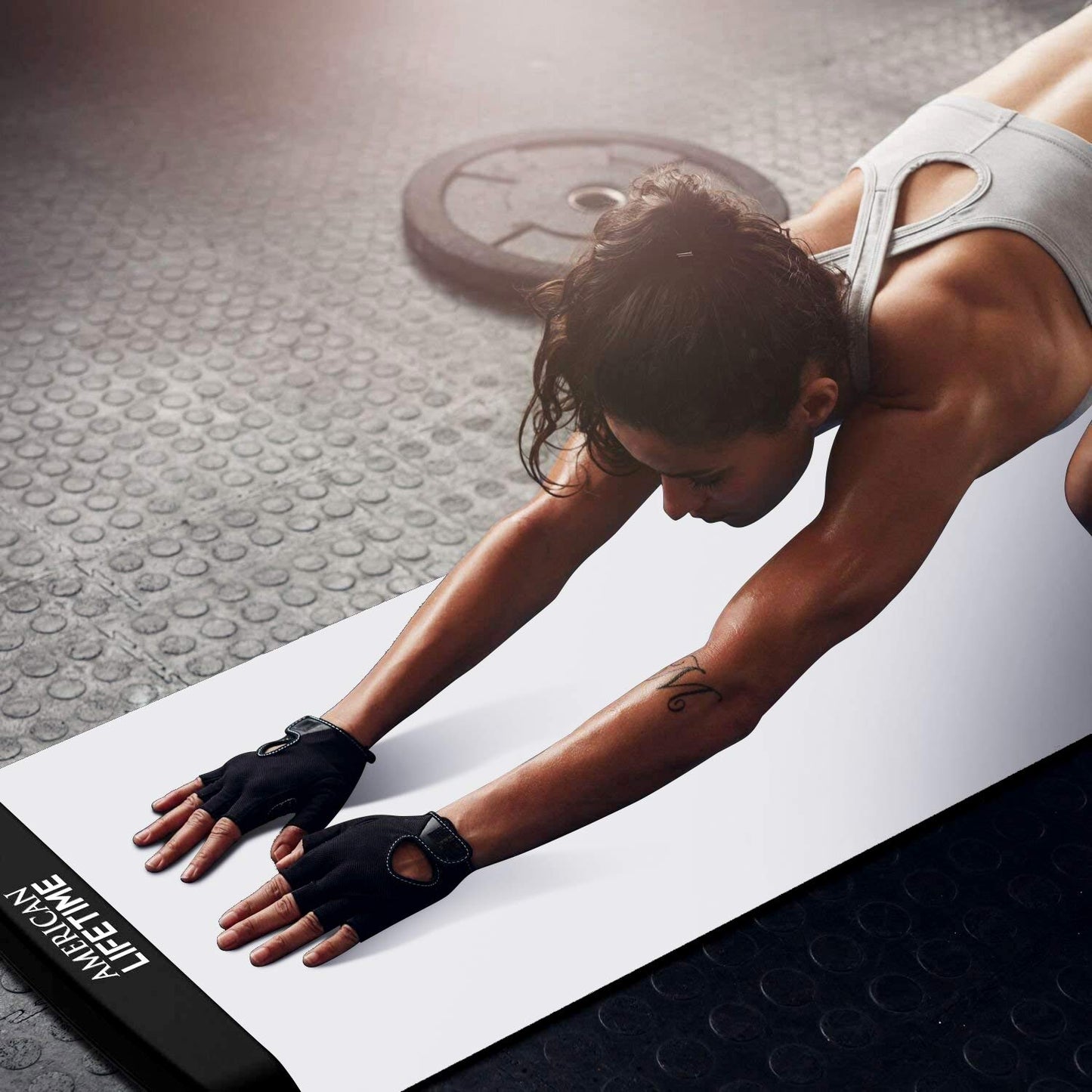 American Lifetime Slide Board - Workout Board for Fitness Training and Therapy with Shoe Booties and Carrying Bag Included (White, 7.5 Feet)