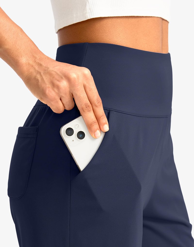 G Gradual Women's Bermuda Long Shorts with Pockets 9" High Waisted Knee Length Shorts for Women Walking Athletic Workout(Navy,XXL)