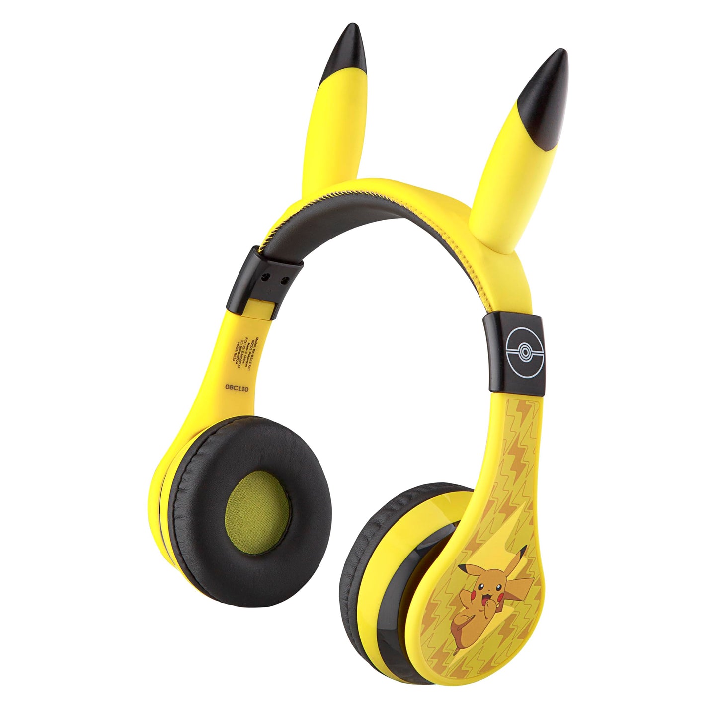 eKids Pokemon Kids Bluetooth Headphones, Wireless Headphones with Microphone Includes Aux Cord, Volume Reduced Kids Foldable Headphones for School, Home, or Travel,Yellow