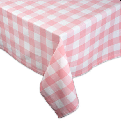 DII Buffalo Check Collection, Classic Farmhouse Tablecloth, Tablecloth, 60x84, Pink & White