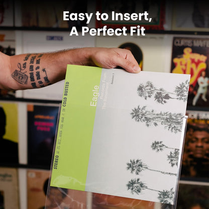 EVEO 25 Vinyl Record Sleeves Outer – Crystal Clear Outer Vinyl Sleeves LP Album Covers 12.75"x12.75" | Perfect Fit Protective 3 Mil Protection for Single & Double LPs - Archival Quality