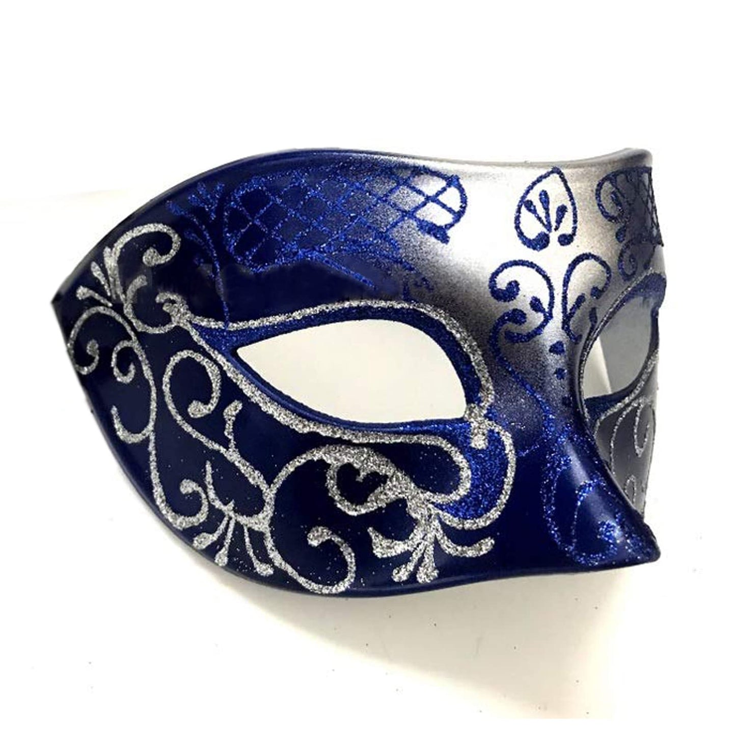 Seglorwy Masquerade Mask for Men Vintage Venetian Mardi Gras Halloween Christmas Party Masks (Blue Silver)