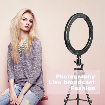 LED Dimmable Desk Makeup Ring Light 10" with Tripod Stand & Phone Holder for Live Streaming & YouTube Video,Photography, Shooting with 3 Light Modes & 10 Brightness Level