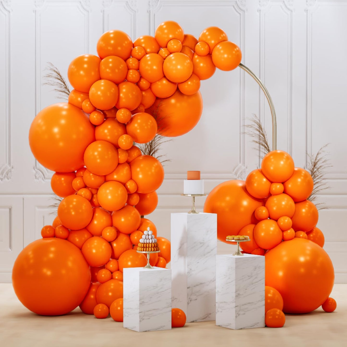 PartyWoo Balloons 145 pcs Different Sizes of 18 12 10 5 Inch Orange Fall Balloon Arch Kit Garland for Thanksgiving Halloween Little Cutie Baby Shower Birthday Party Decorations Orange-Y9