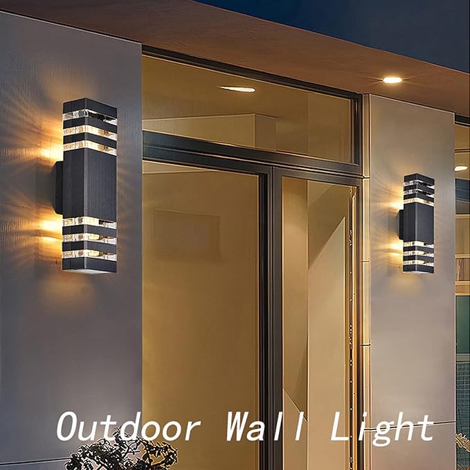 4Pack 15inch Outdoor LED Wall Lights,4000K Day White Outdoor 18W Wall Light Aluminum Body Waterproof IP65 led Porch Light for House Patio Garage Garden.(No Sensor)