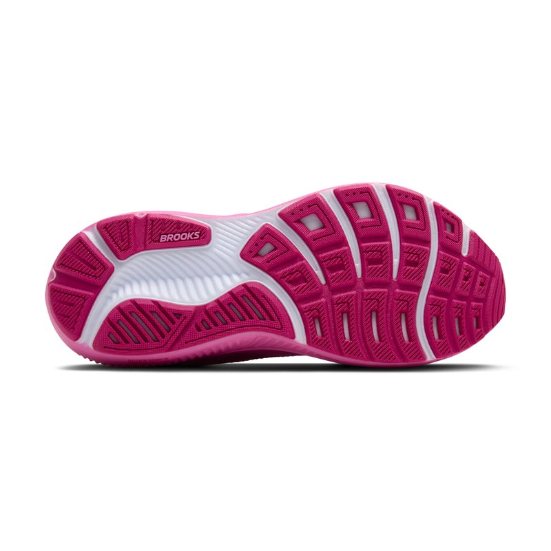 Brooks Women’s Ghost 17 Neutral Running Shoe - Pink/Fuchsia/Gold - 8 Medium