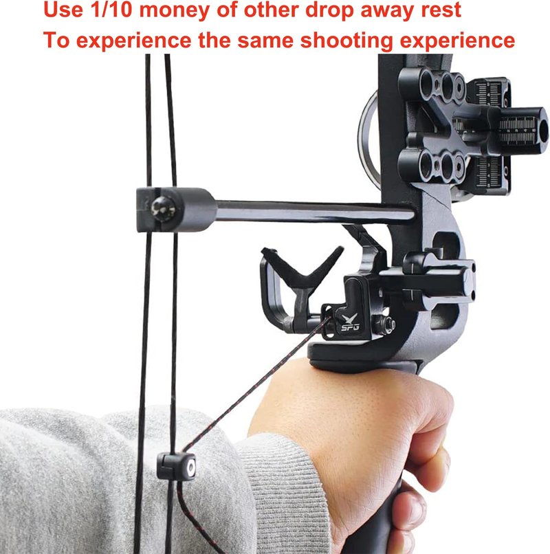 Drop Away Arrow Rest - Adjustable Metal Archery Rest for Compound Bow | Right Hand, Black