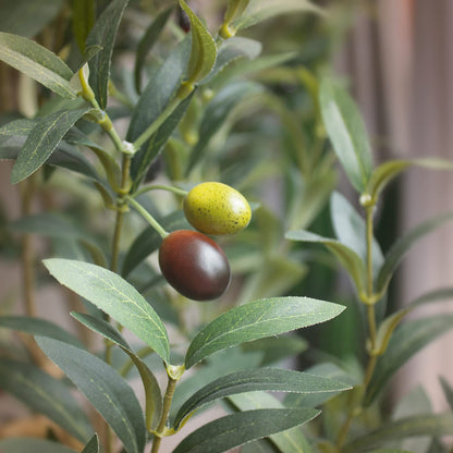 Bellacat Faux Olive Tree 7ft，Olive Trees Artificial Indoor with Natural Wood Trunk and Realistic Leaves and Fruits. 7 Feet(84in) Fake Olive Tree for Home House Office Décor.