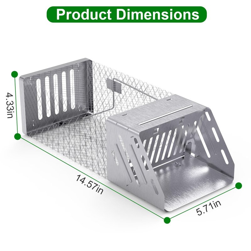 Humane Live Animal Cage Trap, Automatic Continuous Live Animal Cage Trap that Work for Indoor/Outdoor,Easy to Catch & Releasefor Mice,Voles,Small Rodents,Reusable Live Trap Cage,Galvanized Iron