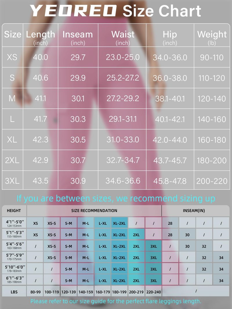 YEOREO CoreFlex Women Workout Flare Leggings with Pockets Hidden Scrunch High Waisted Cargo Gym Yoga No Front Seam Leggings Pink XL