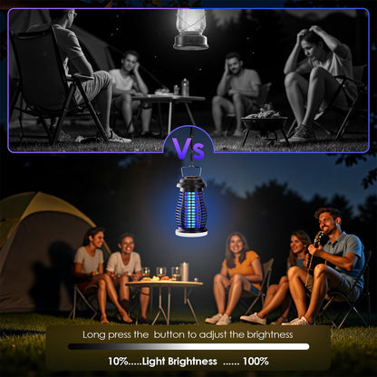 Bug Zapper Outdoor & Indoor Cordless Mosquito Zappers with Rechargeable 4800mAh Battery & Camping Light Electric Fly Trap for Patio, Kitchen, Backyard and Garden Portable Gnat Killer
