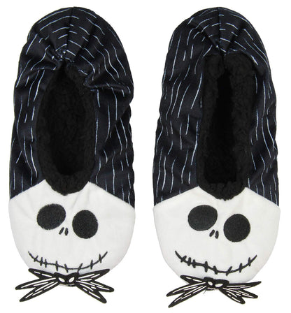 The Nightmare Before Christmas Slippers Jack Skellington Character Slipper Socks with No-Slip Sole For Women Men (Small)
