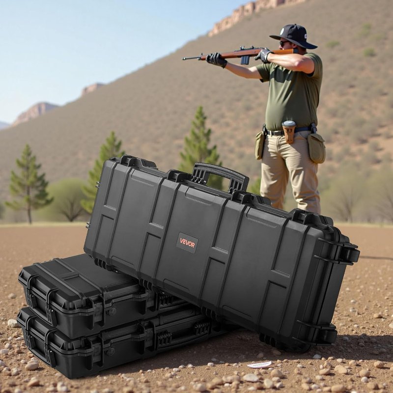 Rifle Hard Case with 4 Layers of Foam - Lockable, Waterproof & Crushproof | Ideal for Rifles & Shotguns
