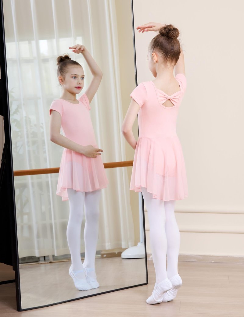 DIPUG Ballet Leotards for Girls Dance Leotards Pink 4-6Years