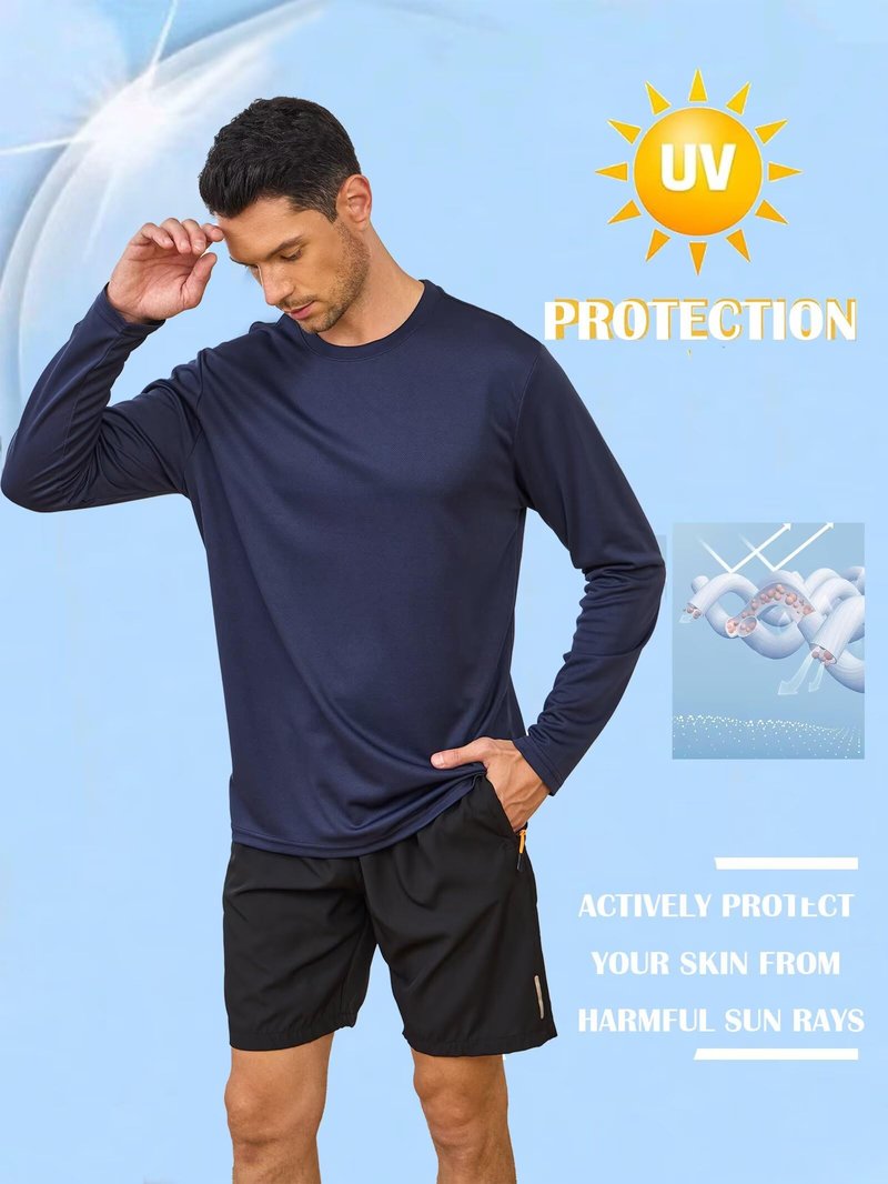 5 Pack Mens Long Sleeve Quick Dry Active Athletic T Shirt Running Gym Workout Tee Tops