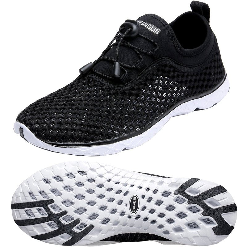 Zhuanglin Men's Quick Drying Aqua Water Shoes,3-Second Drainage & All-Terrain for Swimming,Hiking,Yoga