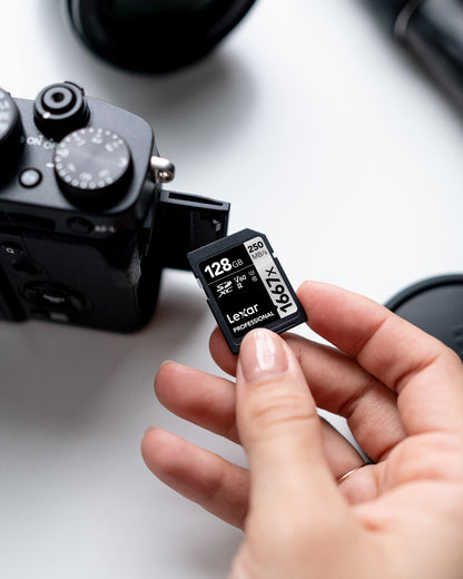 Lexar Professional 1667x SD Card 128GB, SDXC UHS-II Memory Card, Up to 250MB/s Read, 120MB/s Write, Class 10, U3, V60 SD for Professional Photographer, Videographer, Enthusiast (LSD128CB1667)