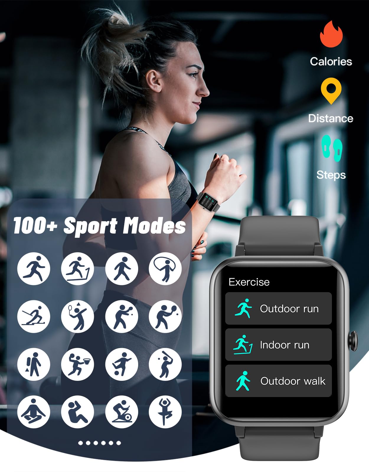 GRV Smart Watch Answer Dial Call,Smart Watches for Women Men with Heart Rate Monitor,Step Counter,Sleep Tracker,Sports Fitness Tracker Watch Call SMS Notification Smartwatch for Android iOS Phone