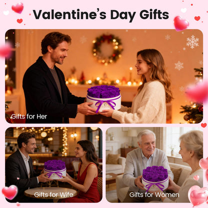 Valentines Day Flowers Roses Gifts for Her,16pcs Red Forever Preserved Roses in Heart Shape Gift Box,Valentines Day Delivery Prime Gifts-Roses Gifts for Women,Mom.