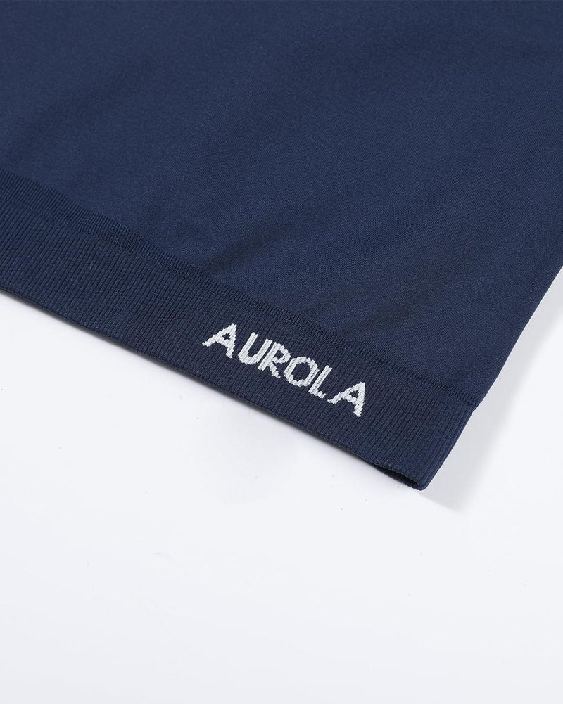 AUROLA Essentials Seamless Short Sleeve Crop Top for Women Workout Active Comfort Athletic Shirts Tee,Tuxedo Blue,M