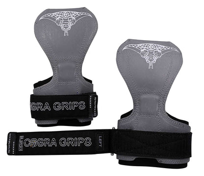 Cobra Grips PRO Weight Lifting Gloves Heavy Duty Straps Alternative Power Lifting Hooks Best for Deadlifts Adjustable Neoprene Padded Wrist Wraps Support Bodybuilding (PRO Gray Rubber)