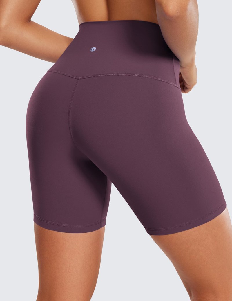 CRZ YOGA ButterLuxe Biker Shorts 6" - High Waisted Workout Running Volleyball Spandex Yoga Womens Grape Thistle Purple Medium