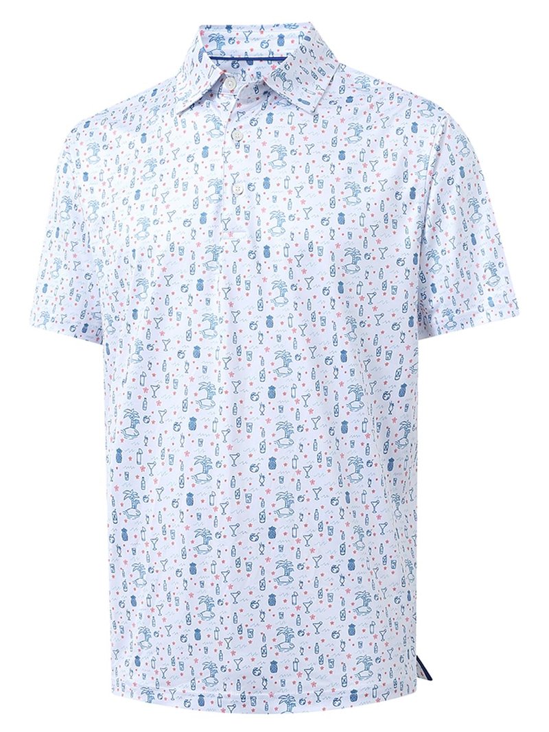 DTWOOO Men's Performance Moisture Wicking Print Short Sleeve Golf Polo Shirts