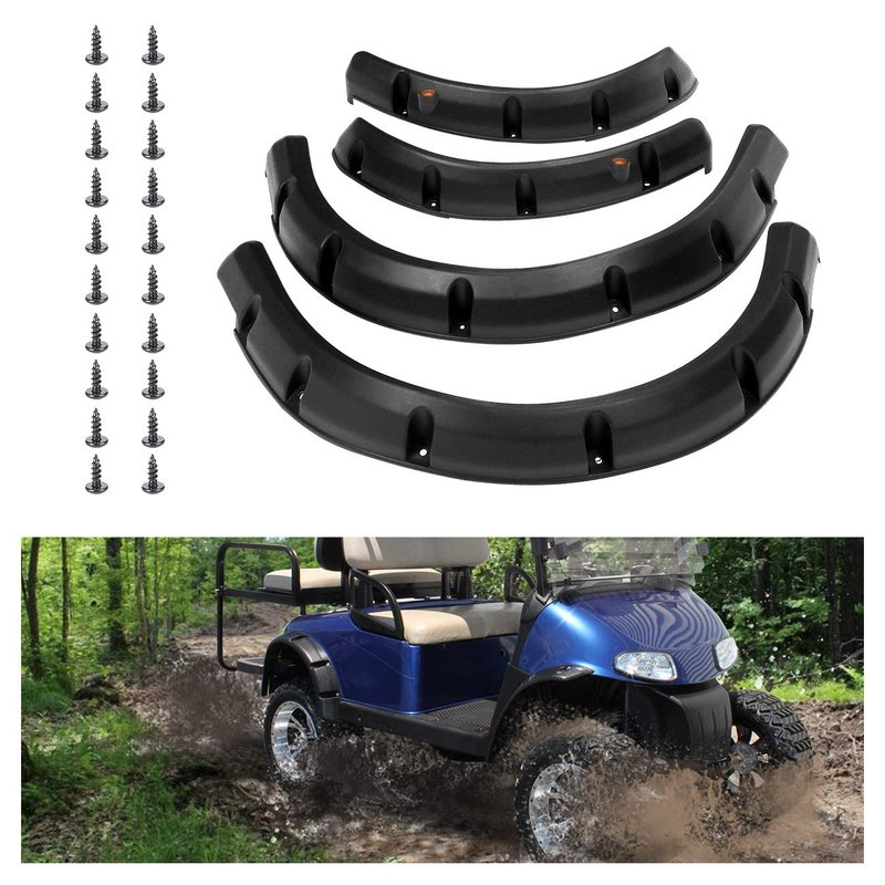 Golf Cart Accessories 4-PCS Fender-Flares Front & Rear for EZGO RXV 2008-2015 Original Models, with Mounting Hardware (Not Fit Modified Carts)