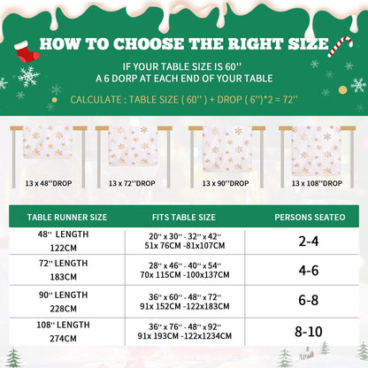 Faux Fur Christmas Table Runners 72 inches Long, Gold Sequin Snowflake Table Runner Xmas Table Runner for White Super Soft Thick Luxury Christmas Table Decoration, 13x72 inch