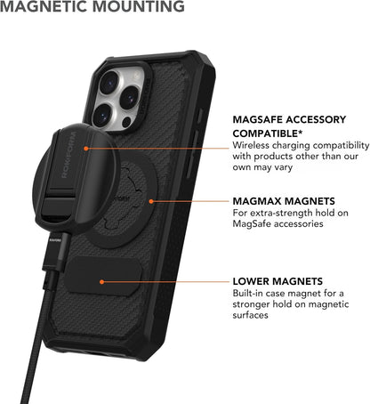 Rokform Rugged Case Compatible with iPhone 16 Pro Max, Magnetic Cover (Black)