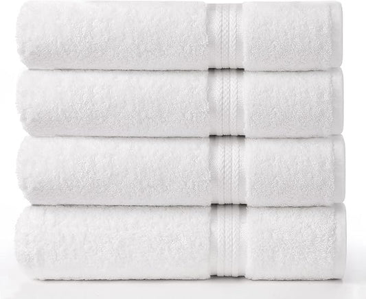 Cotton Craft Ultra Soft 4 Pack Oversized Extra Large Bath Towels 30x54 White