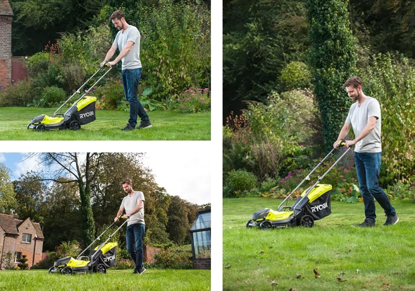 18V ONE+ Cordless Lawnmower and Grass Trimmer Twin Kit (1 x 4.0Ah)