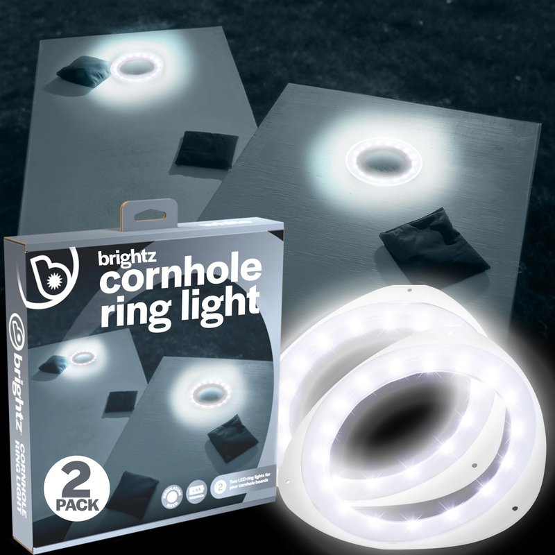 Brightz LED Cornhole Board Ring Lights, 2-Pack - Bride and Groom Corn Hole Wedding Games - Wedding Themed Cornhole Accessories for Mr and Mrs