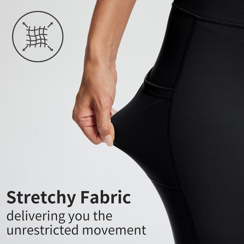 baleaf Biker Shorts Women Yoga Gym Workout Spandex Running Volleyball Tummy Control Compression with Pockets Soft 8" Black XXL