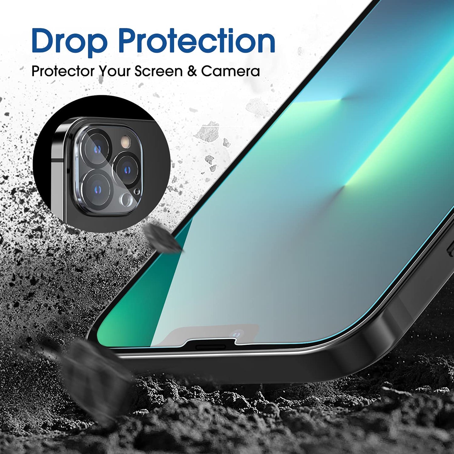 amFilm Easiest Installation OneTouch for iPhone 15 Pro Max Screen Protector [6.7 Inch] Tempered Glass + Camera Lens Protector, Auto-Alignment Tech, Bubble Free, Case Friendly, Anti-Scratch [2+2 Pack]