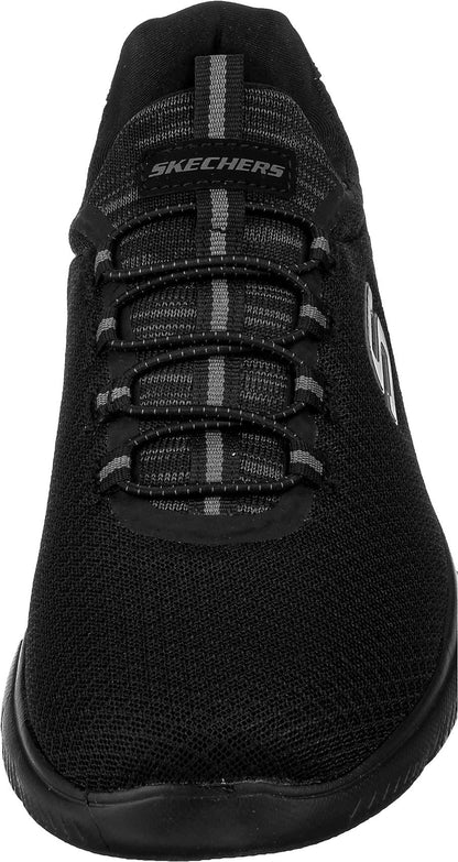 Skechers Men's Summits Trainers, Black Mesh Charcoal Trim, 12 UK