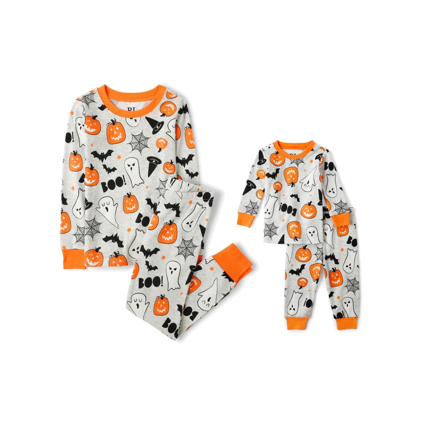 The Children's Place,Unisex Baby,and Kids, Sibling Matching, Holiday Pajama Sets, Cotton,Ghosts/Pumpkins Halloween,12 Months