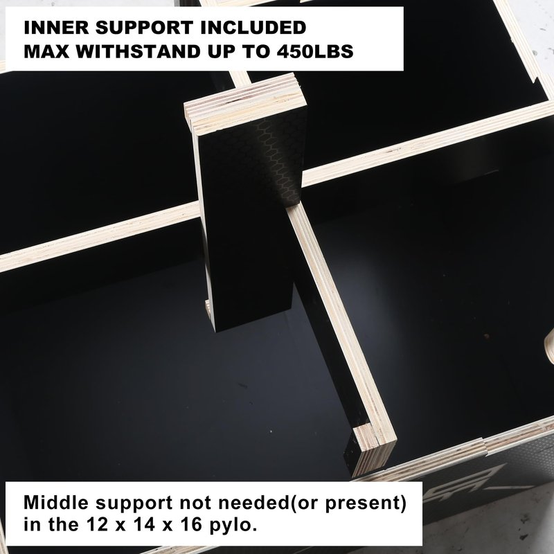 ZUKAM Non-Slip Wood Plyometric Jump Box- 3-in-1 Wooden Plyo Box for Home Gym and Outdoor Workout (24" x 20" x 16")