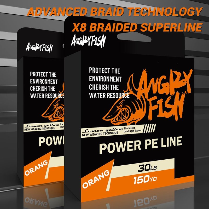 ANGRYFISH 8 Strand PE Braided Fishing Line - Ultra-Strong, High-Visibility - Pink/Orange for Freshwater & Saltwater