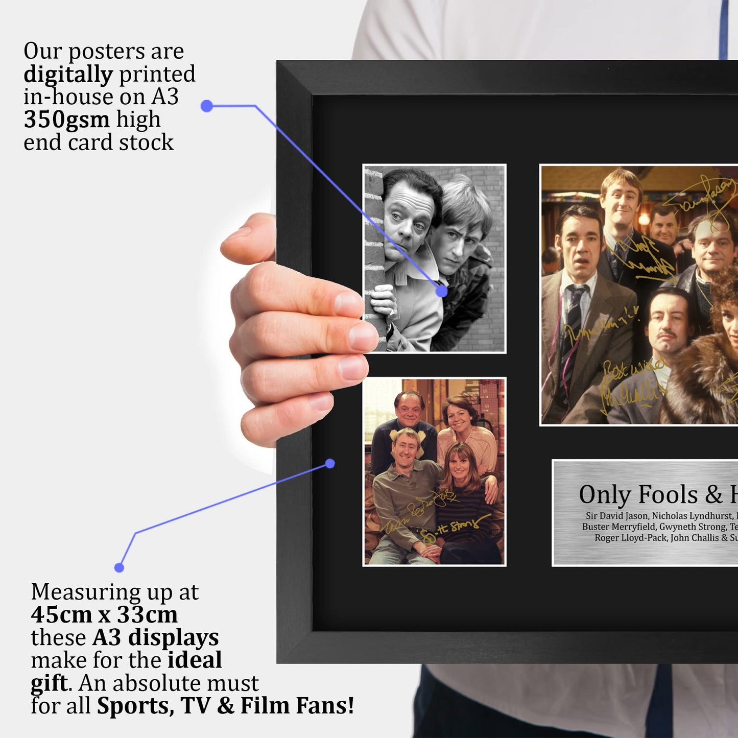 HWC Trading FR A3 Only Fools & Horses Gifts Printed Signed Autograph Picture for TV Memorabilia Fans - A3 Framed