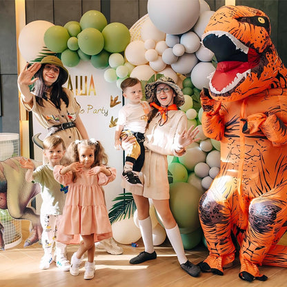 Rafalacy Inflatable Dinosaur Costume for Adult Blow up T-rex Costume Funny Dino Halloween Party Fancy Dress Outfit