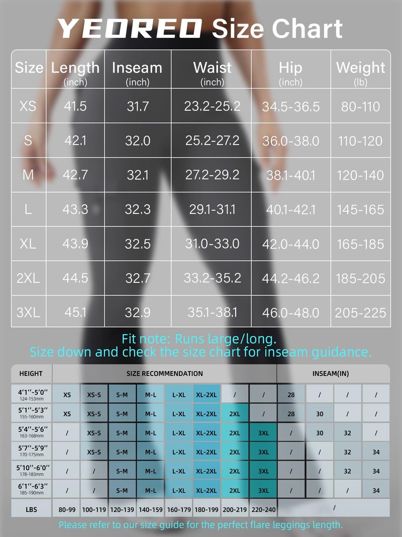 YEOREO CoreFlex Women Workout Flare Leggings with Pockets Hidden Scrunch High Waisted Cargo Gym Yoga Leggings Black XL