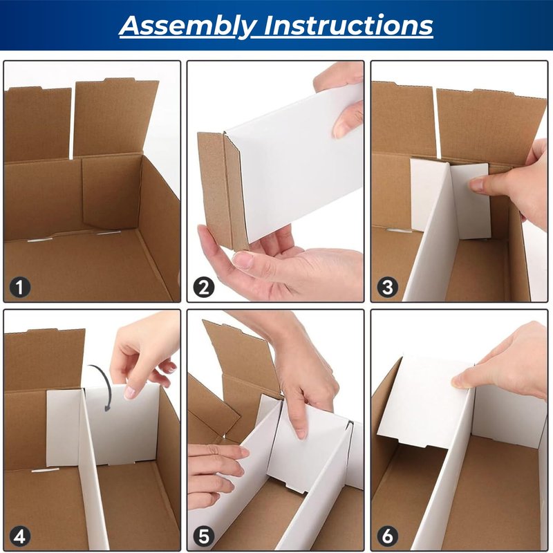 Max Protection 4 Row Trading Card Storage Box - 3200 ct Storage Box for Sports, Gaming, Baseball Cards - Durable White Corrugated Bulk Card Organizer Boxes 200 lb. - Made in USA (1 Box)