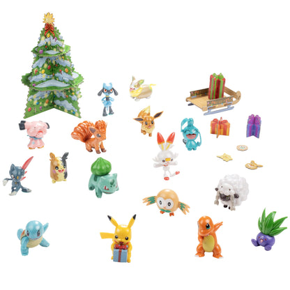 Pokemon 2021 Holiday Advent Calendar for Kids, 24 Gift Pieces - Includes 16 Toy Character Figures & 8 Christmas Accessories - Ages 4+