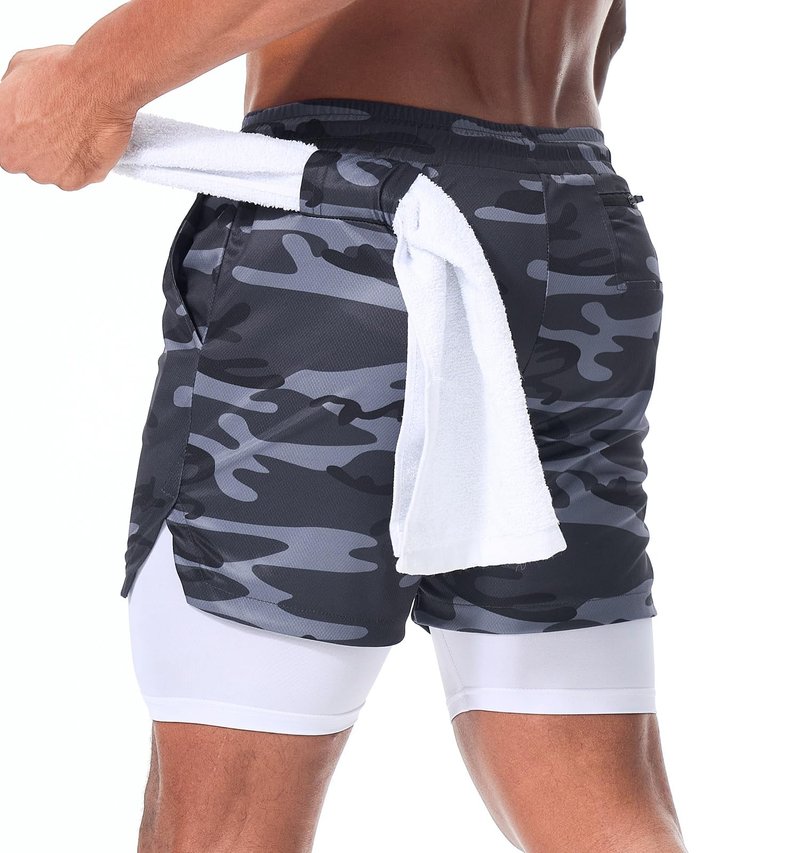 Surenow 3 Pack Mens Athletic Gym Shorts Quick Dry Workout Lightweight Shorts 2 in 1 Running Shorts for Men with Pockets